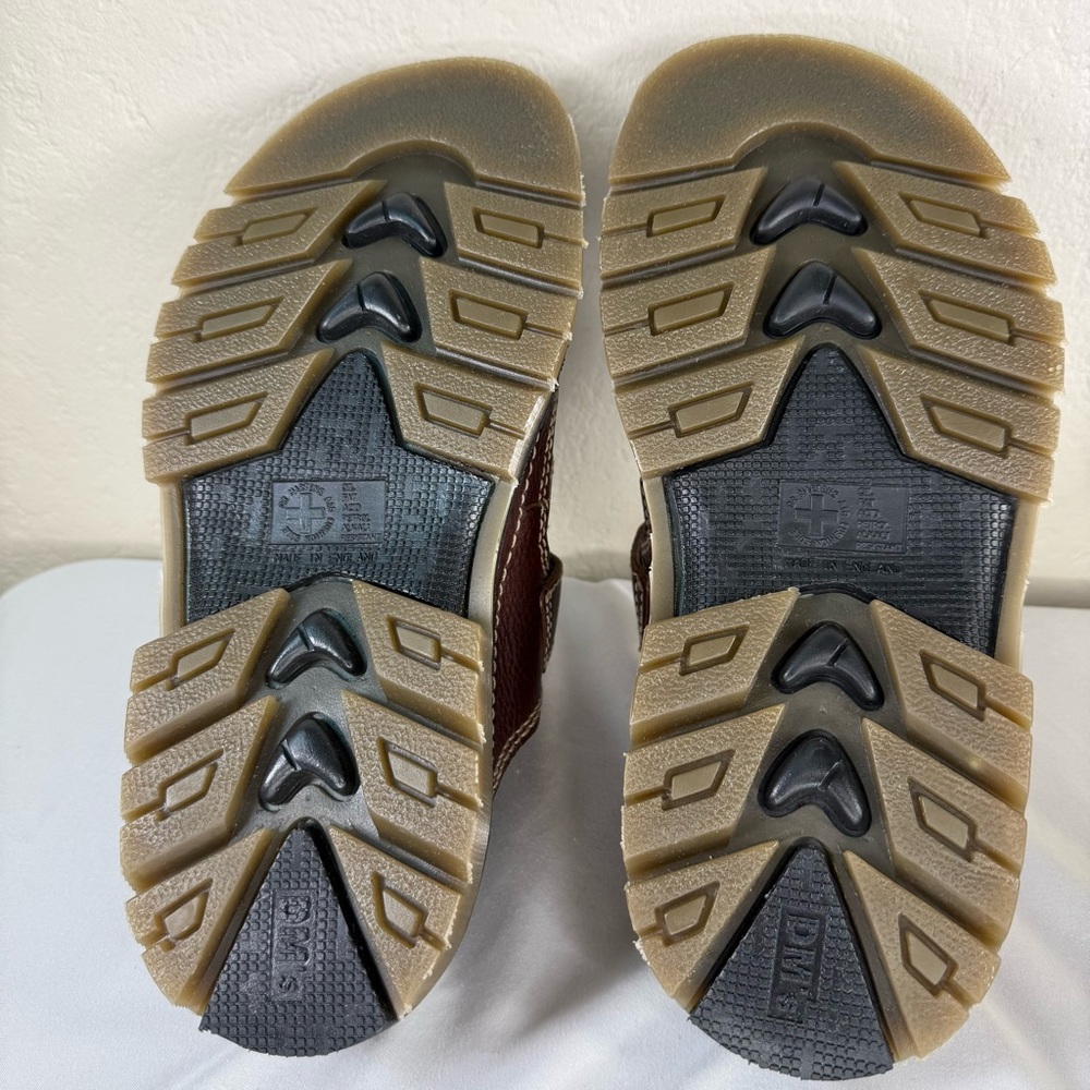 Vintage Dr. Doc Martens 8A59 Fisherman Sandals Chunky Buckle Strap Brown Slides - Picture 14 of 15